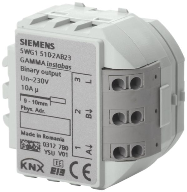 EB-KNX-Binärausgabegerät Siemens 230VAC 2×10A RS510/23