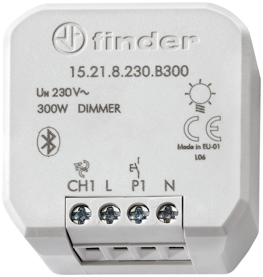 EB-Funkempfänger YESLY, 1-Kanal-Dimmaktor, 300W/230V, RLC, Bluetooth