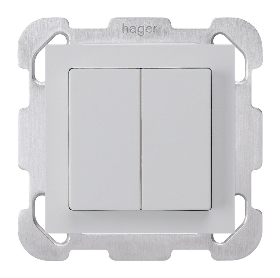 UP-Schalter kallysto 1/3+3/1P hellgrau mit Befestigungsplatte