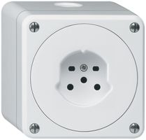 AP-Steckdose HA robusto Typ 15 mit Steckklemmen weiss