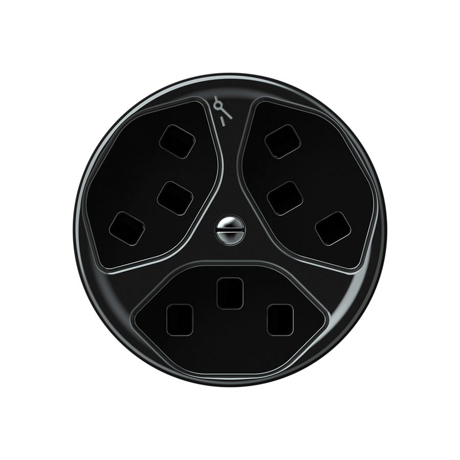 Steckdose origin 3×Typ 23 1×S 16A 230V 60×60mm schwarz