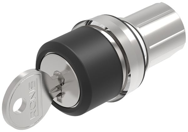 Interrupteur à clé INC EAO45 fixe-0-fixe A anneau argent