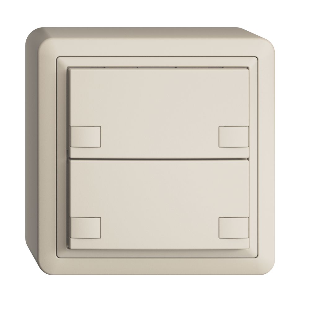 Poussoir KNX RGB AP EDUE, 250mW, s.LED, 2×poussoir, comm.2×touches, crema