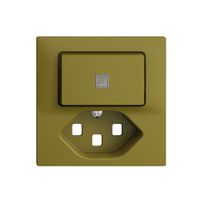 Frontset 60×60mm EDIZIOdue olive T23 mit Linse für Kleinkombi