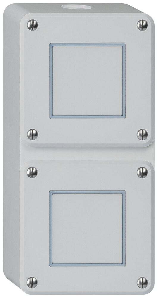 AP-Kombination Hager robusto IP55 I-I vertikal S3/1L+S3/1L grau