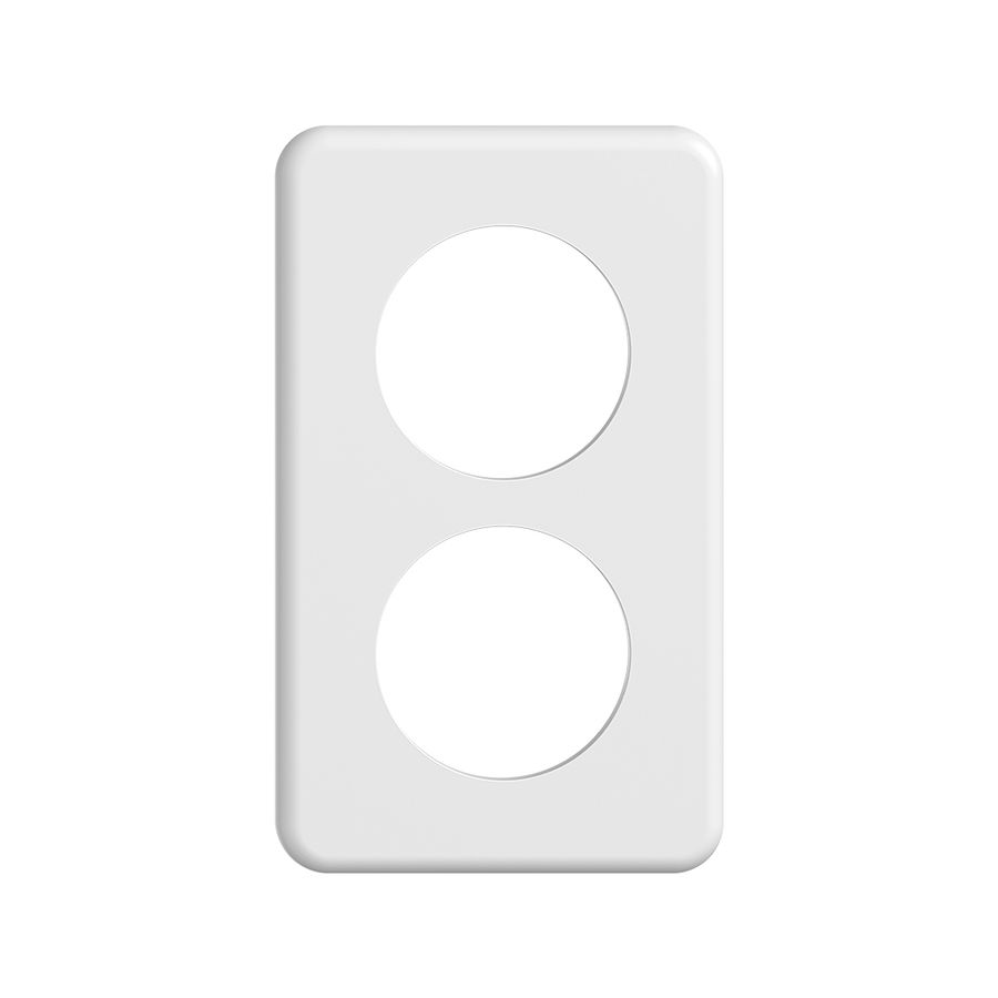 Abdeckplatte STANDARDdue 2×1 weiss 2×Ø50