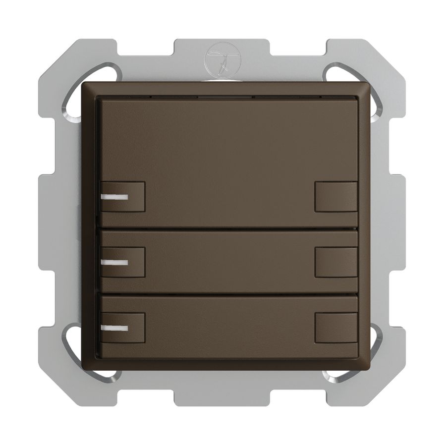 Poussoir KNX RGB ENC EDUE, 250mW, a.LED RGB, 3×poussoir, comm.2×touches, cof