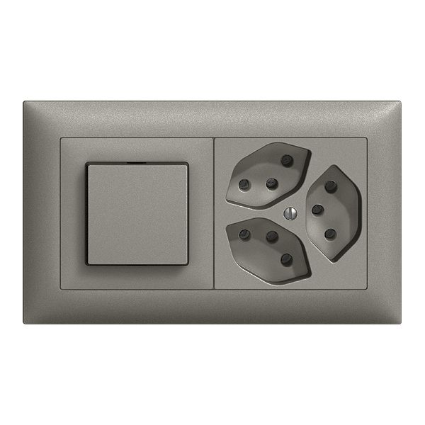UP-Kombination EDIZIOdue 3/1P+3×T13 dunkelgrau, horizontal