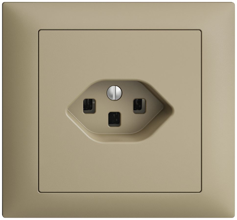 EB-Steckdose EDIZIOdue T23 16A sand, mit Steckklemmen
