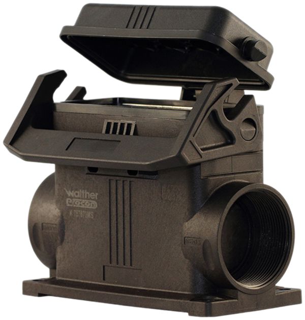 Sockelgehäuse B6 H=72mm LVB 2×M32 mit Klappdeckel