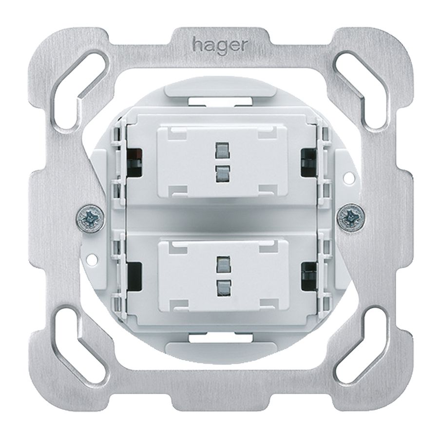 Einsatz Storenschalter Hager 6A mit 2 Funktionstasten Steckklemme