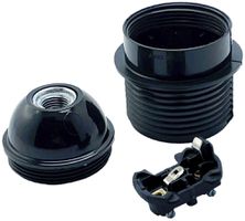 Lampenfassung Elektrogros E27 Thermoplast, Gewindemantel, Bördel, schwarz