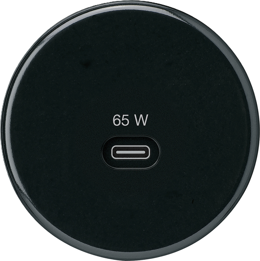 USB-Ladesteckdose Hager basico Typ C 65W 3250mA schwarz