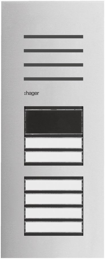 Aussenstation Audio Hager elcom.one 2-Draht mit LED für 6Wohnungen Edelstahl
