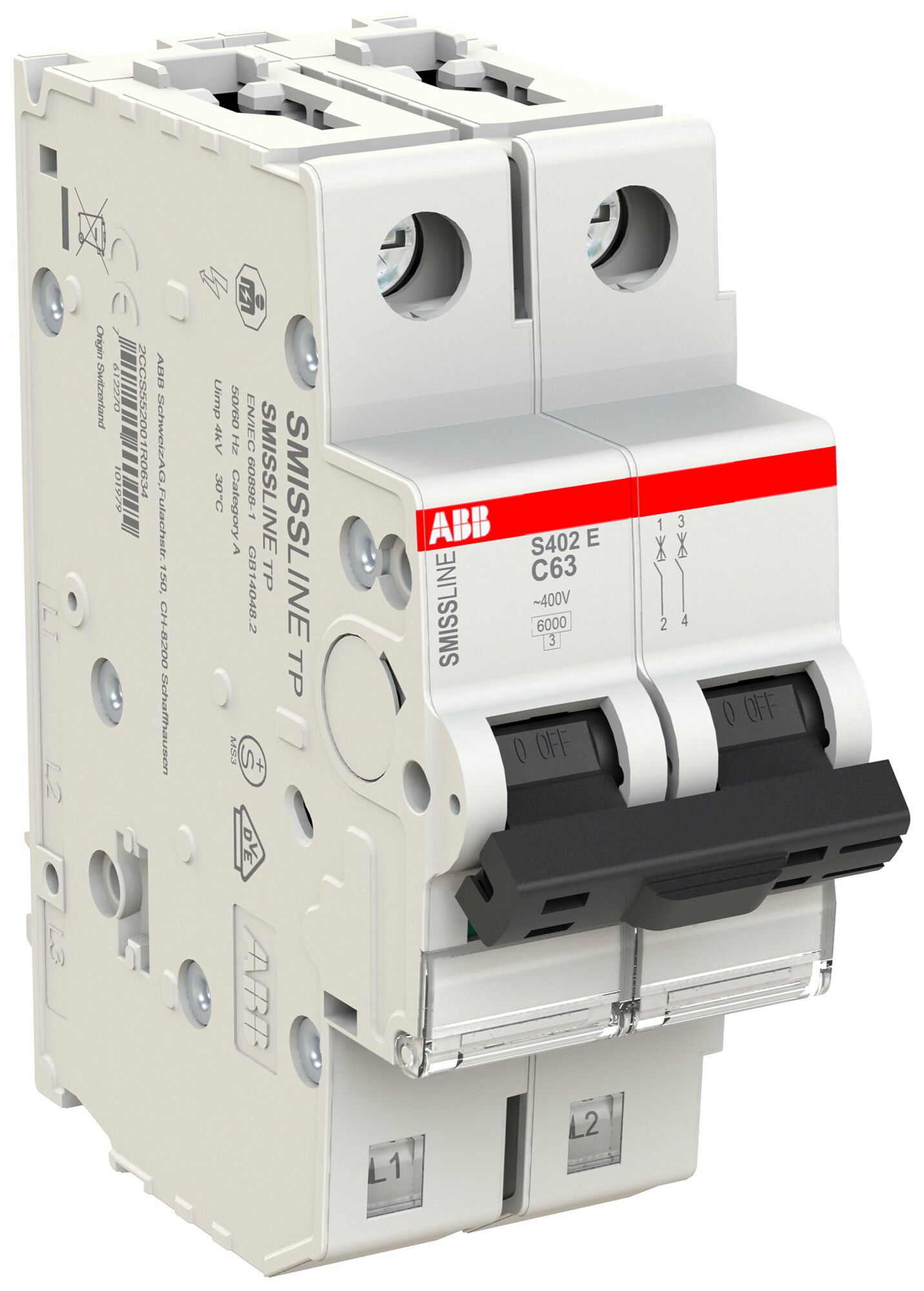 Leitungsschutzschalter SMISSLINE TP S 2×63A C 6kA
