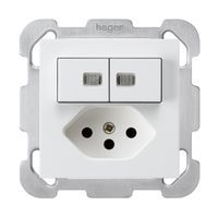 UP-Leuchtkombination 1/3+3/1P+T13 ws kallysto 2 Linsen Kinderschutz Bef.-Platte