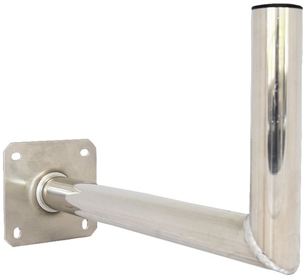 Support d'antenne WiSi fixation murale Ø50×500mm aluminium brillant