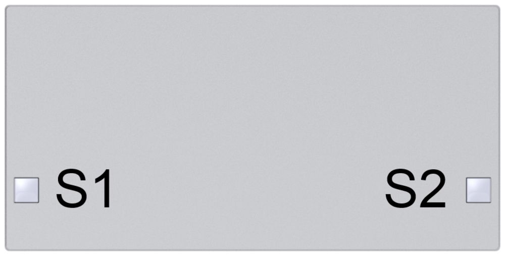 Taste SIDUS 2/4f zu Tastsensor mit Aufdruck S1/S2, alu