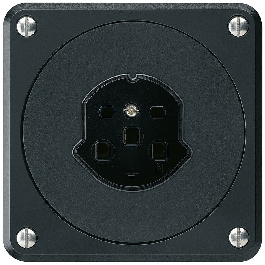 Presa INC robusto tipo 25 nero senza copercchio per combinazione