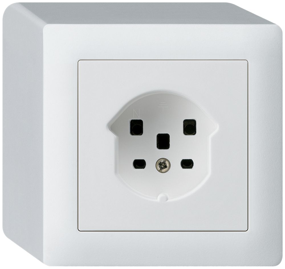 AP-Steckdose HA kallysto Typ 25 mit Steckklemmen weiss