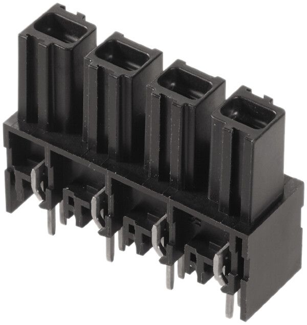 Buchsenstecker Weidmüller BUL geschlossen THT 10.16mm 4L 180° versilbert schwarz