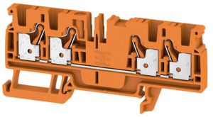 Durchgangs-Reihenklemme Weidmüller A4C PUSH IN 4mm² 4 Anschlüsse TS35 orange