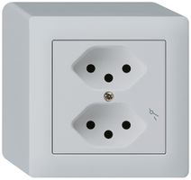 AP-Steckdose kallysto 2×T13/1 hellgrau