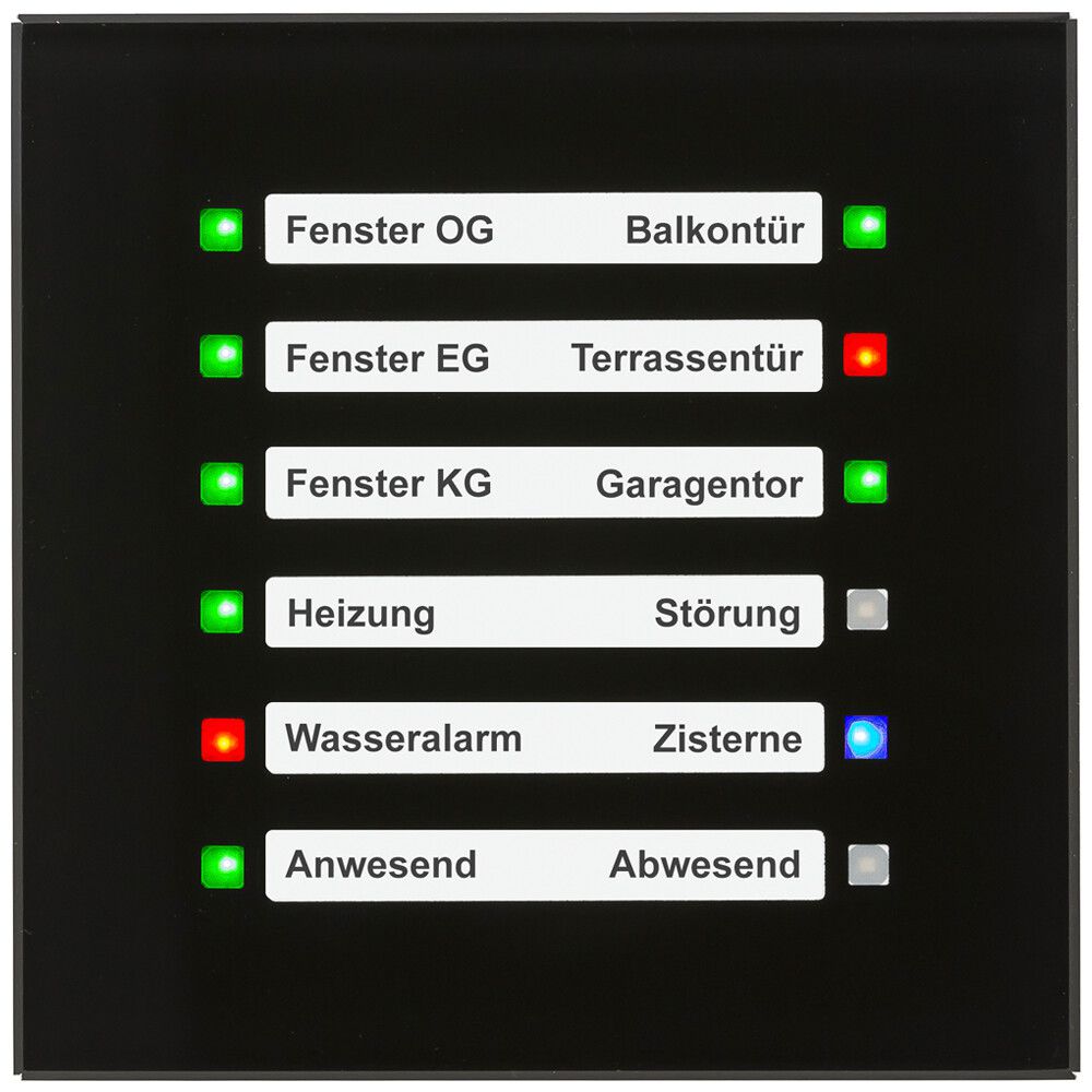 Apparecchio indicatore KNX INC MDT SCN-GLED1S.01S campo per designazione vetro