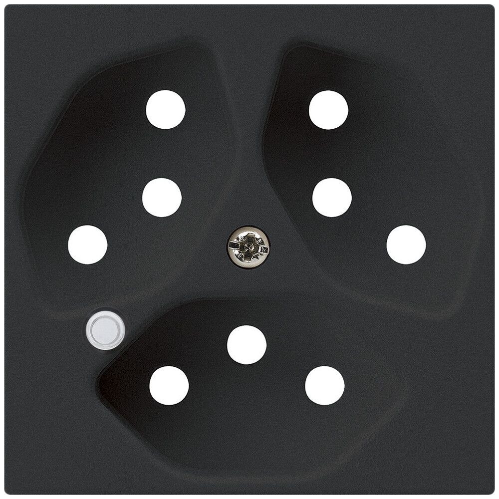 Piastra frontale per presa Hager kallysto 3×T13 illuminato H nero