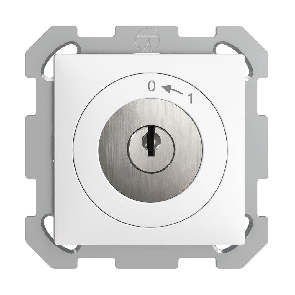 UP-Schwenktaster 0<-1/2P EDIZIOdue weiss mit Sicherheitsschloss