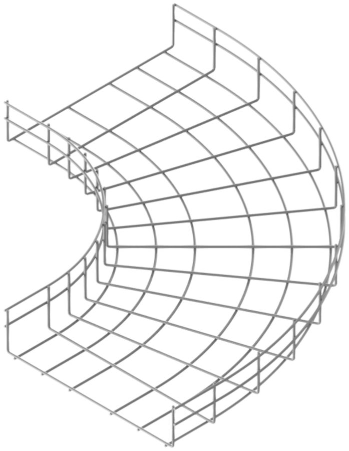 Bogen zu Gitterkanal Lanz 60×600mm