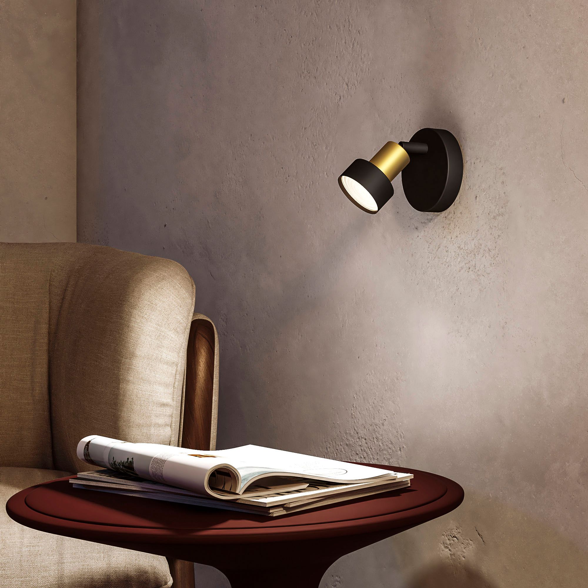 Spot Philips Conduit GU10 1×5W 109×100mm noir/laiton