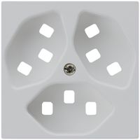 Frontplatte zu Steckdose Hager kallysto 3×T23 H lichtgrau