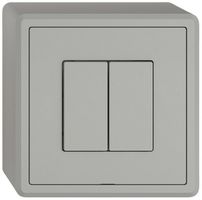 AP-Druckschalter EDIZIO.liv Wiser SNAPFIX® m.Nebenstelle 2T 2B hellgrau