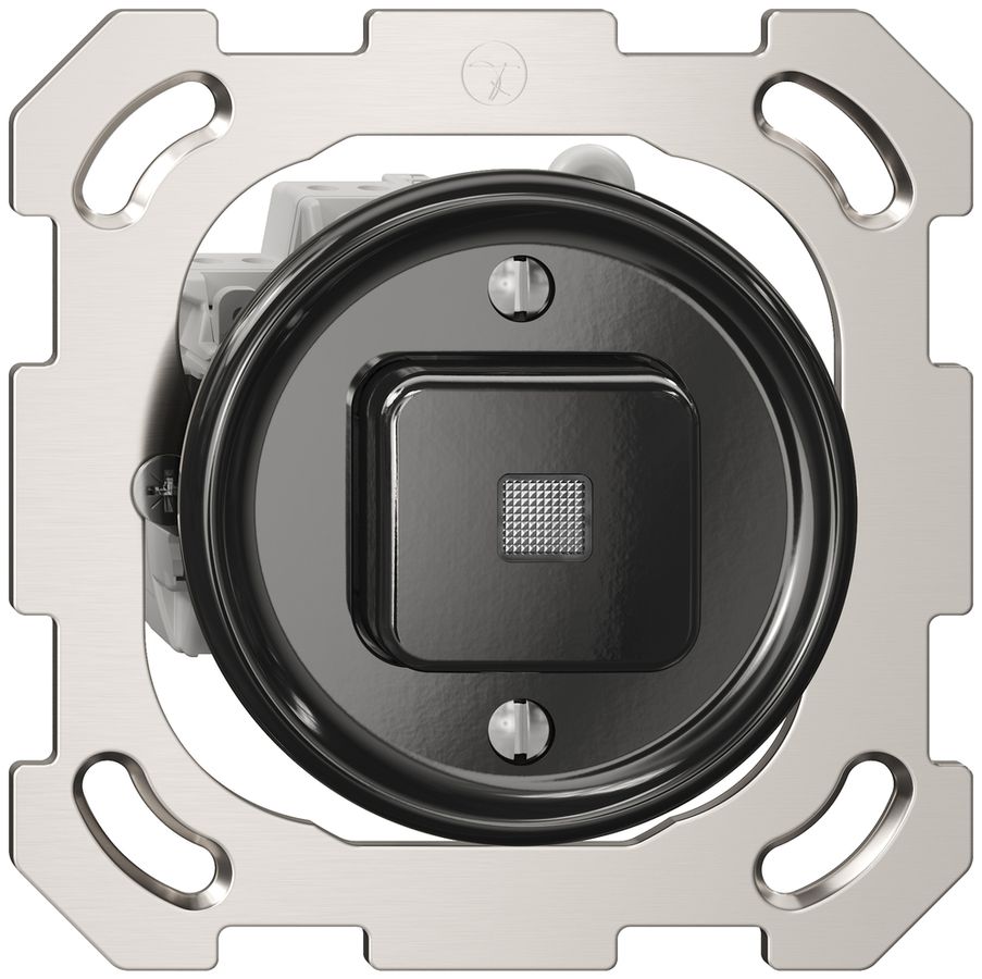 UP-Sonnerie-Drucktaster Sdue, 16A 230 VAC, 77×77mm, mit Steckklemmen schwarz