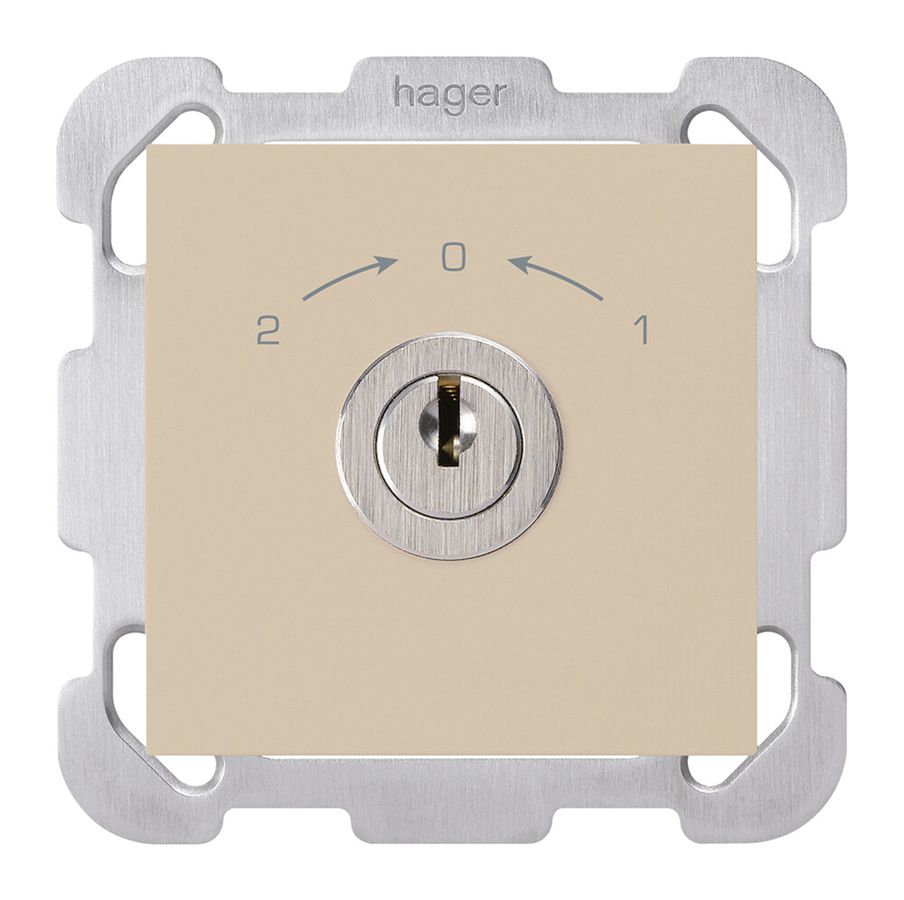 UP-Schwenktaster 1->0<-2 beige kallysto mit Schloss Kaba 8