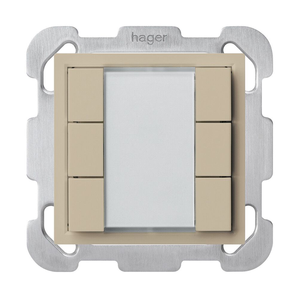 Poussoir universel ENC 6×KLA B avec LED beige