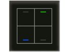 Poussoir KNX RGBW ENC MDT BE-GTL4TS.01S 4t/4a temp.verre noir "neutre"