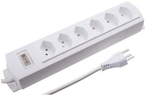 Steckdosenleiste MH 6×T23 Prime-Line Td 3×1.5mm² 5m weiss