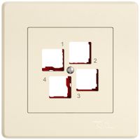 UP-Montageset EDIZIO.liv EASYNET S-One SNAPFIX® gerade 4×RJ45 cr