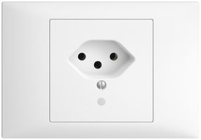 EB-Steckdose EDIZIOdue T13 weiss mit LED grün