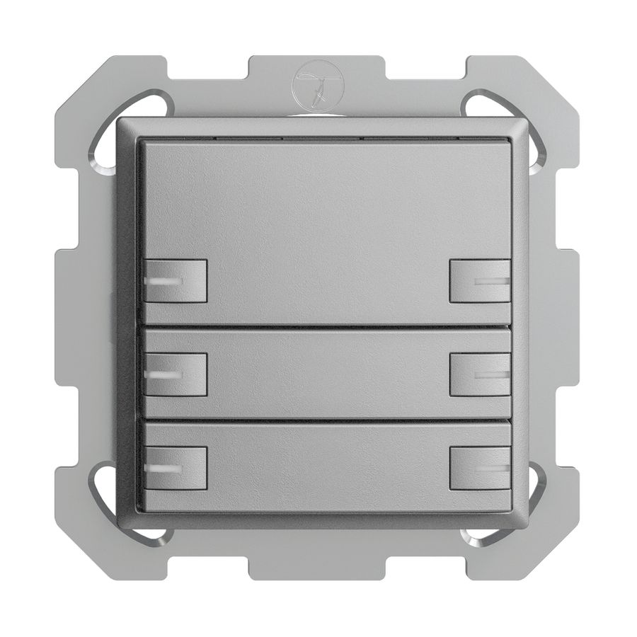 UP-KNX-Taster RGB EDUE, 250mW, m.RGB-LED, 6×Taste, 1×Tastenb., si