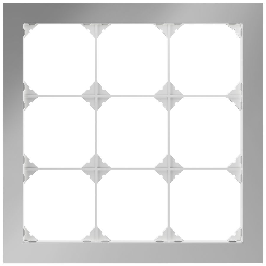 UP-Abdeckrahmen EDIZIO.liv prestige SNAPFIX® 3×3 214×214mm Edelstahl Cr