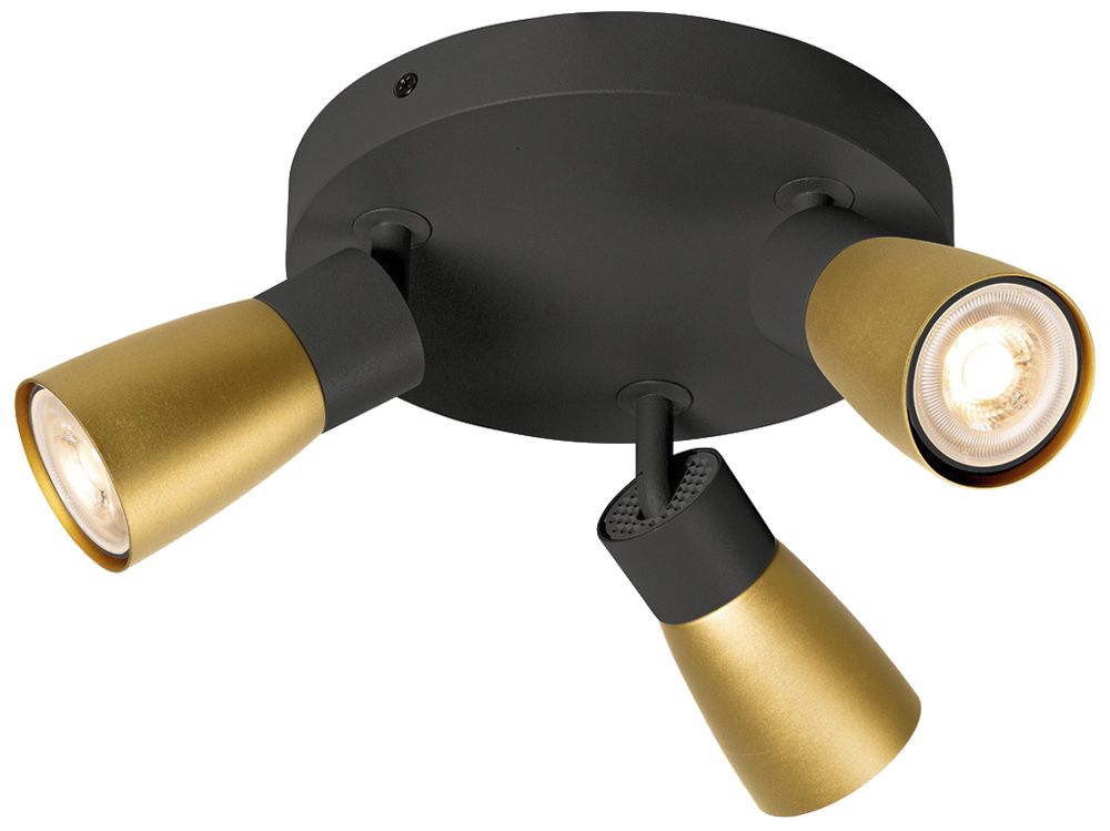 Spot SLV PURI 2.0 Dome CW GU10 3×6W VAR Ø180×113mm noir/or