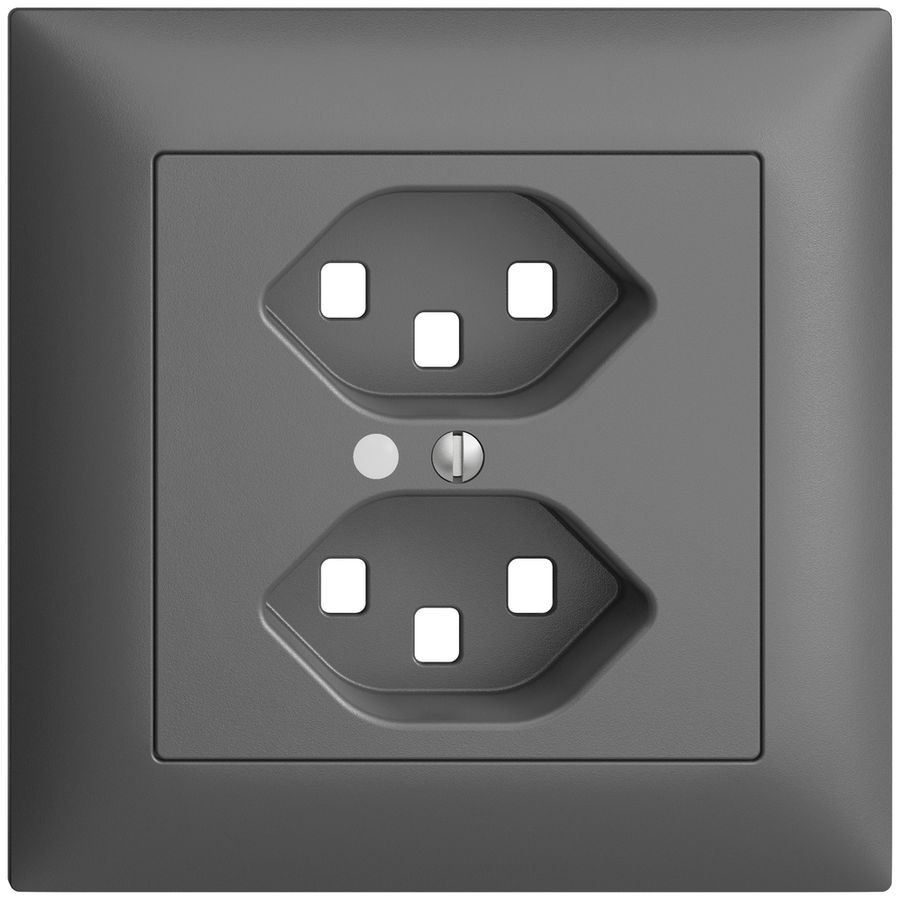 UP-Frontset EDIZIOdue dunkelgrau 88×88mm 2×T23 mit Linse