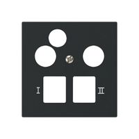 Placca frontale kallysto per R&M HWS nero 3 fori dati multimedia