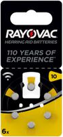 Knopfzelle Zink/Luft Rayovac Hearing Aid 10, Blister à 6Stück