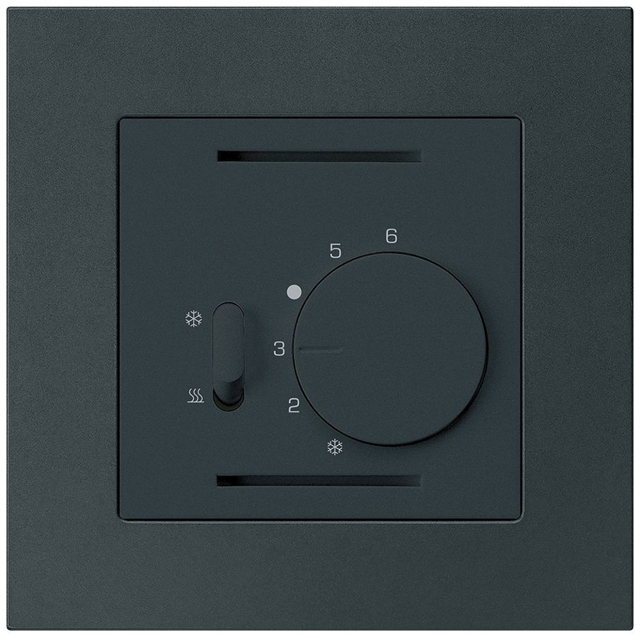 UP-Thermostat Hager kallysto.pro, mit Schalter Heizen/Kühlen, schwarz