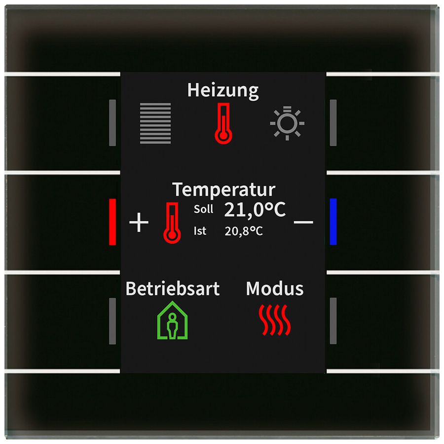 UP-Bediengerät KNX MDT BE-GT2TS.02S 6T/6B Display Temp.Glas schwarz