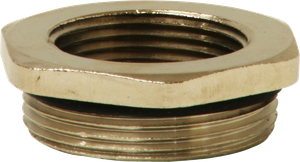 Reduktion 6-kant M32×1.5 aussen/M25×1.5 innen Messing vernickelt